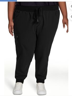 Plus-Size Black Jogger Scrub Set
